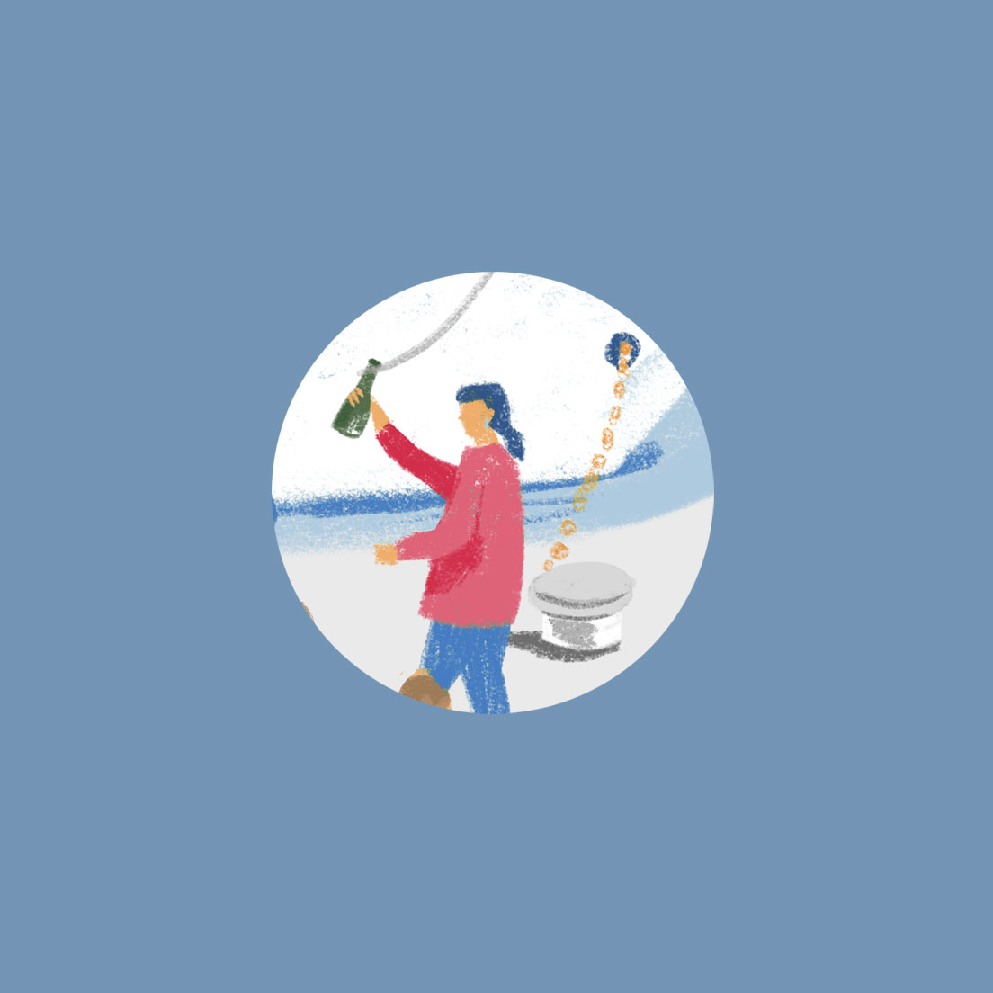 Wimmelbild Kirche Wirtschaft Arbeit